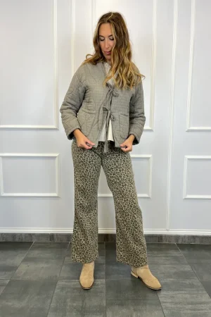 Chaqueta guateada mujer color topo